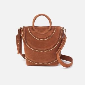 Hobo Maggie Crossbody Caramel Suede Bucket Purse NWOT